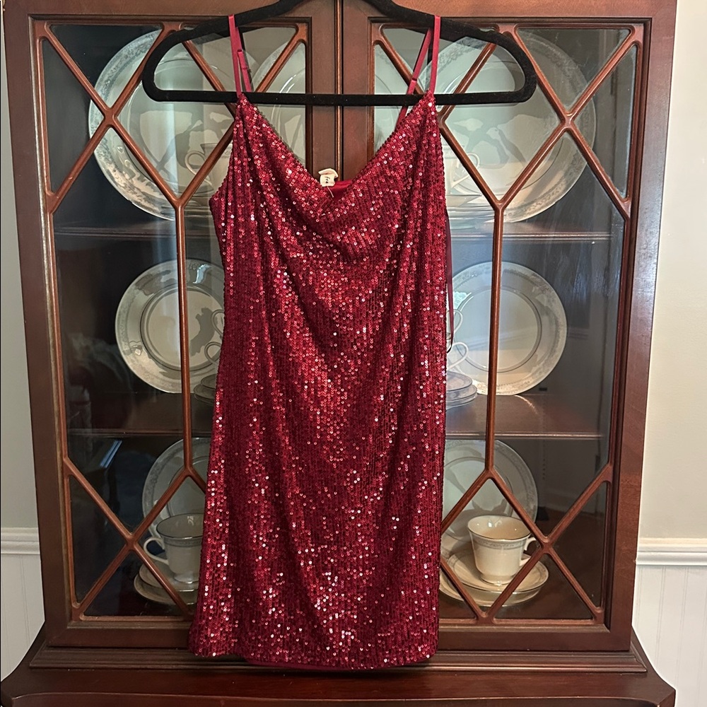 BeBop Burgundy Red Sequin Dress